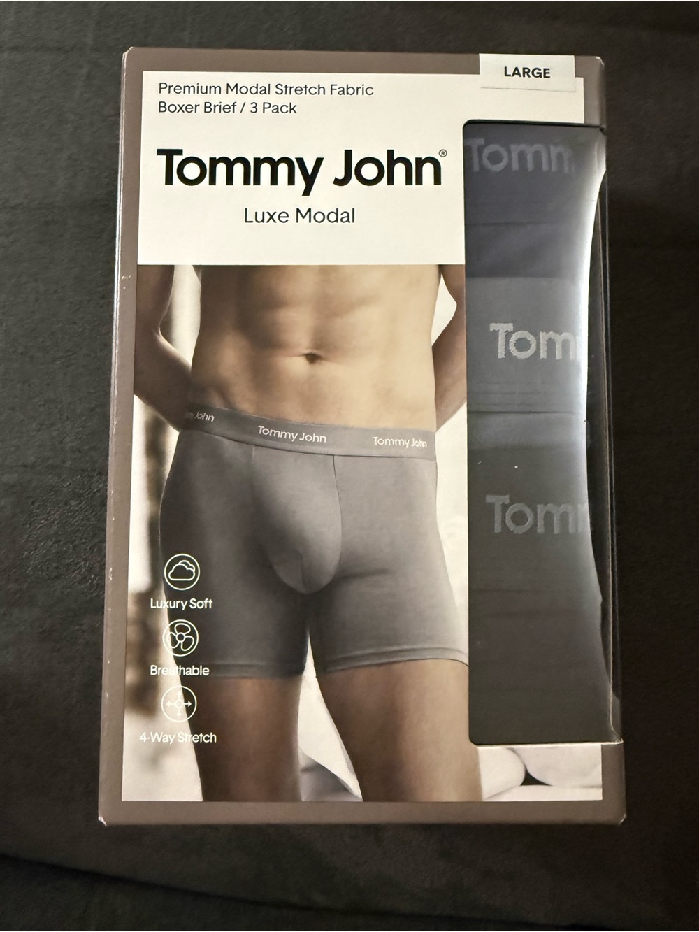 Tommy John Luxe Modal Boxer Briefs - Gray